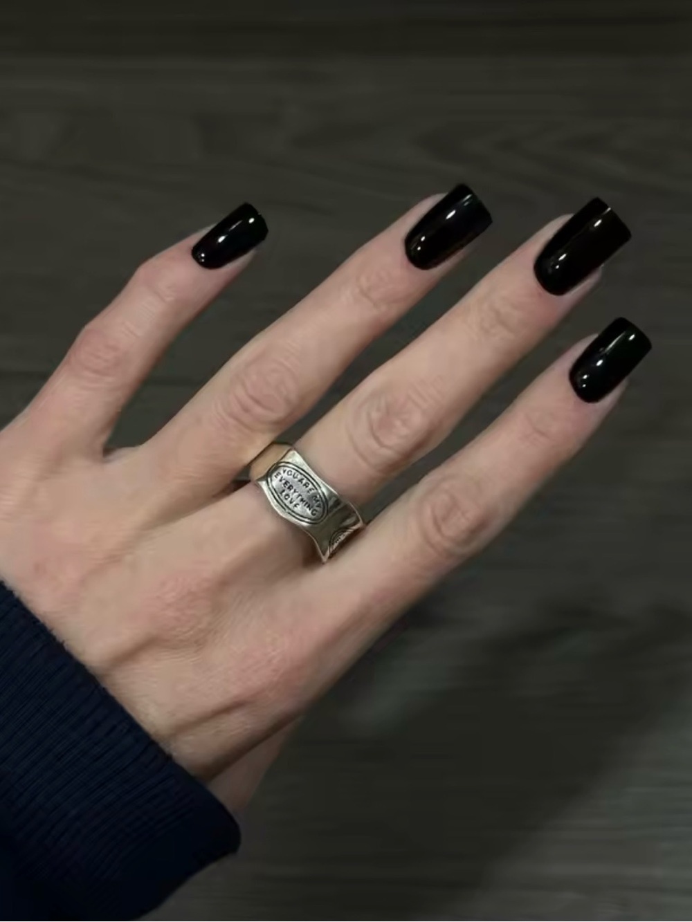 Engraved Sterling Silver Band Ring 925 - Picture 2 of 10